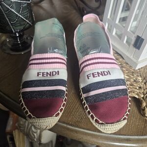 Fendi Pink and Burgundy Espadrilles